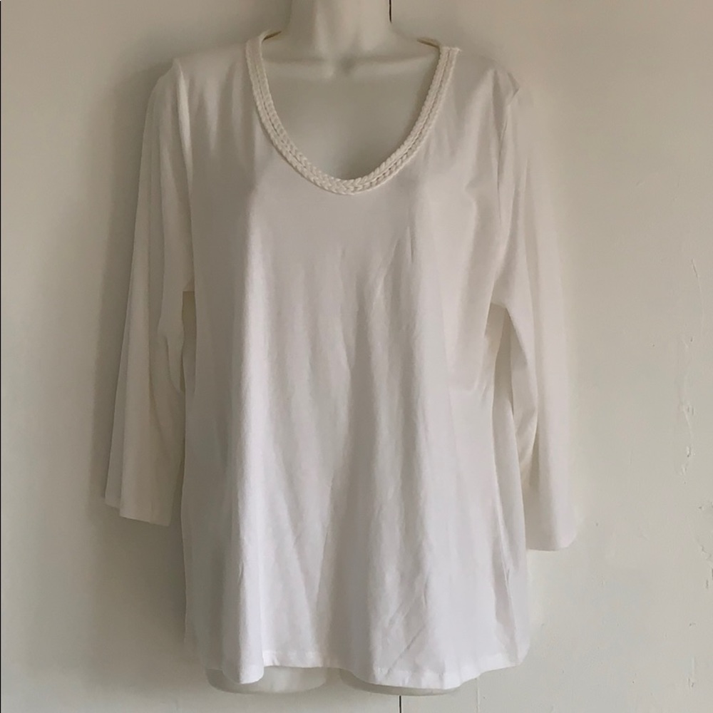 Talbots NWT Top Off White Knit Size XL